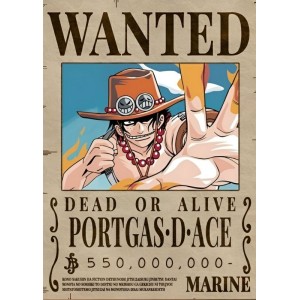 Placa Decorativa WANTED portigas.D.Ace  One Piece Mod.06